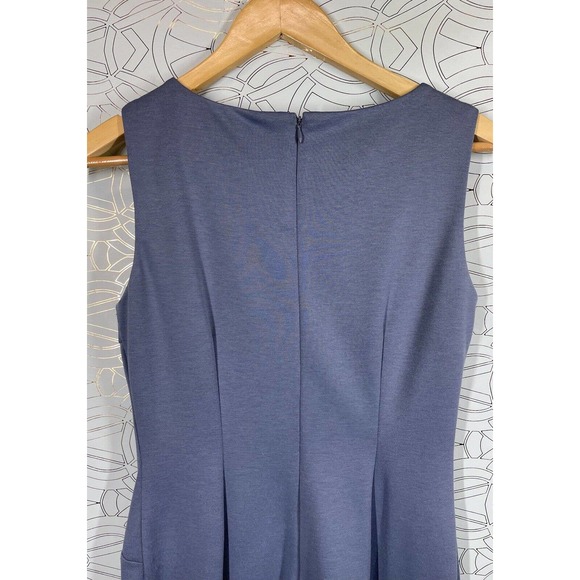 IVANKA TRUMP Light Blue Sleeveless Starburst Side Zipper Career Sheath Dress 4 - Picture 7 of 11